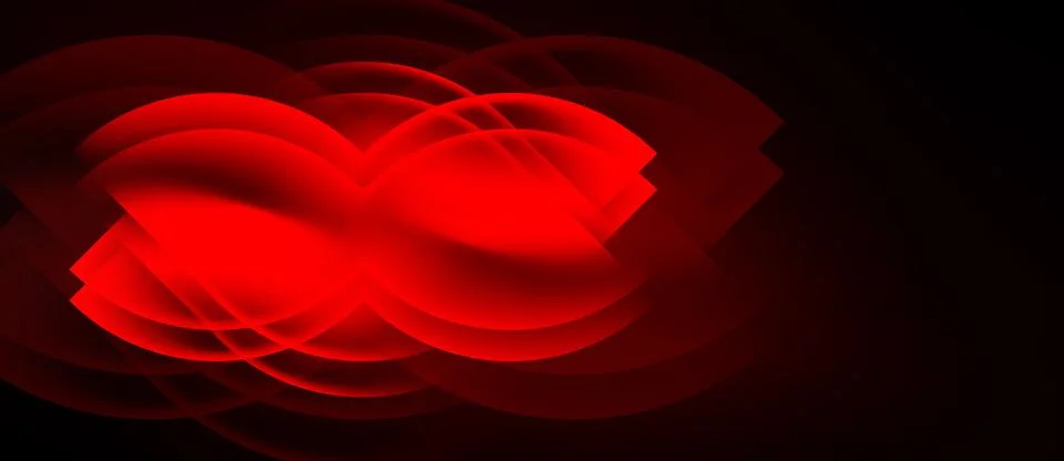 Abstract red design. Layers create depth, resembling flower or glowing core. Stock Illustration