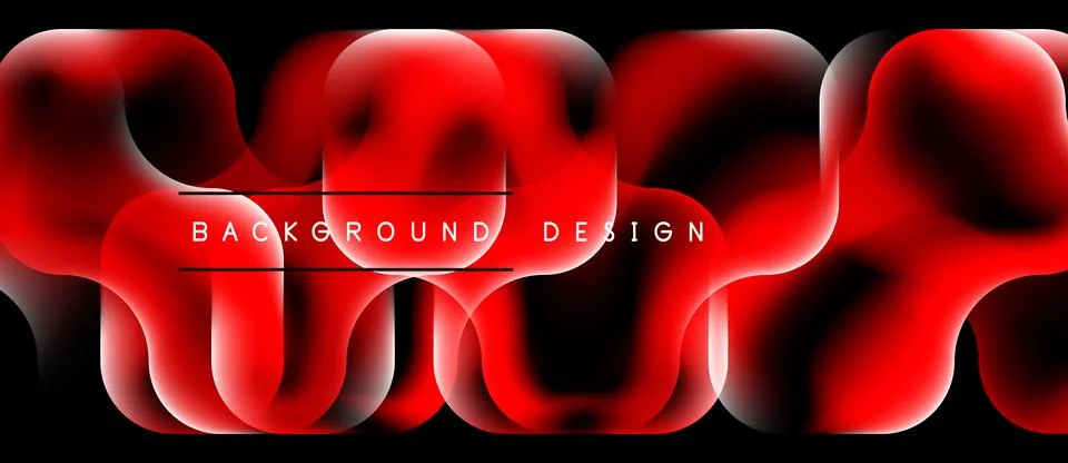 Abstract red design over black background. Fluid shapes create dynamic visual 库存插图