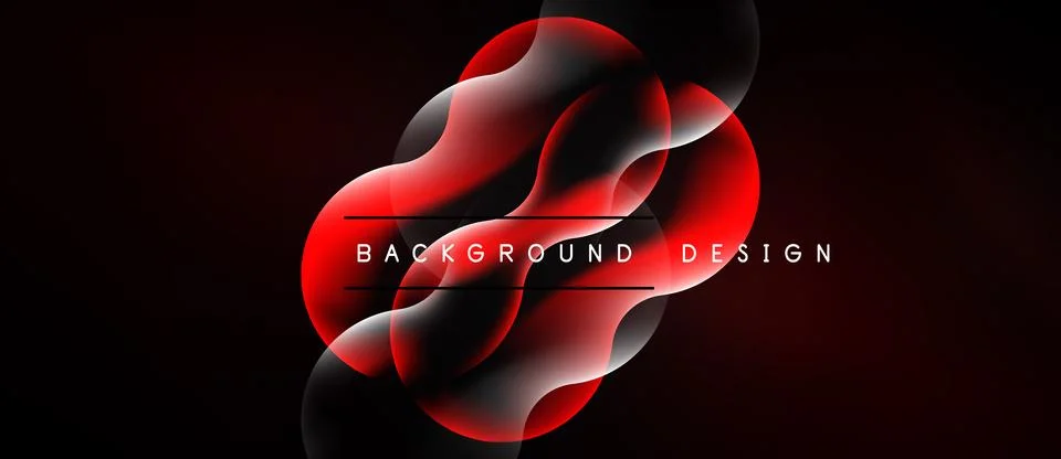 Abstract red design over black background. Fluid shapes create dynamic Stock Illustration