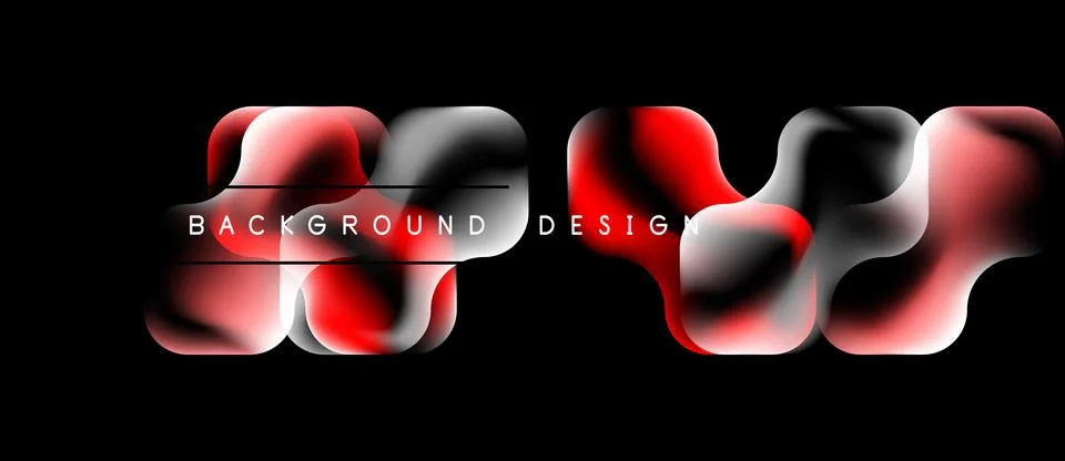 Abstract red design over black background. Fluid shapes create dynamic visual Stock Illustration