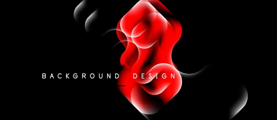 Abstract red design over black background. Swirling shapes create dynamic v.. Ilustração Stock