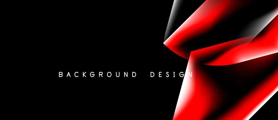 Abstract red design over black background. Dynamic lines create modern visual Stock Illustration