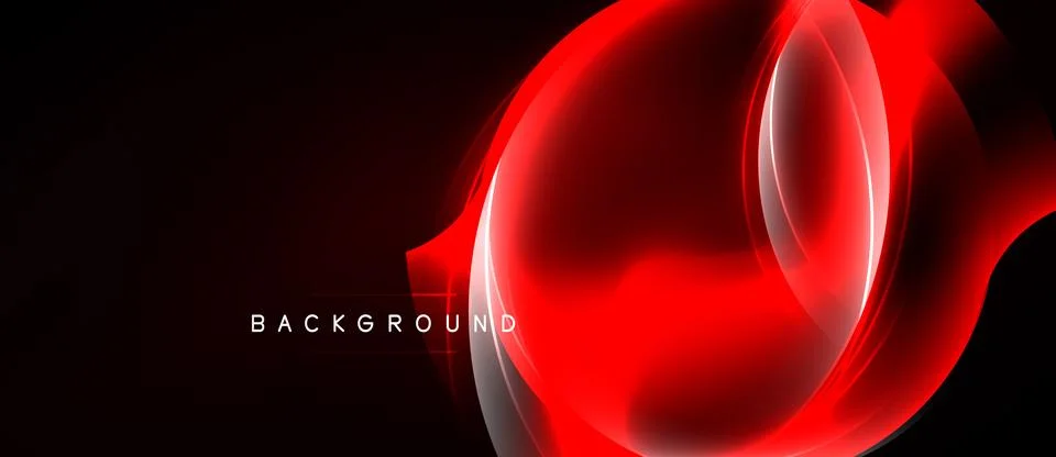 Abstract red design over black background. Dynamic curves create glowing ef.. Stock Illustration