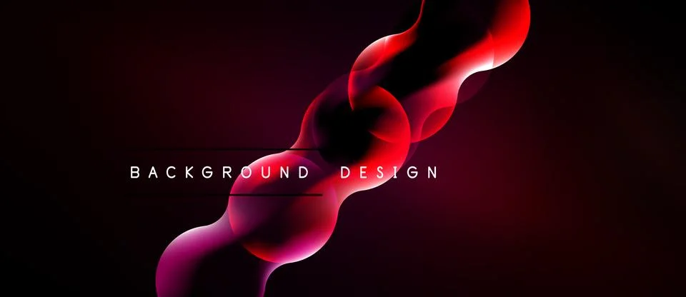 Abstract red design over black background. Flowing shapes create dynamic visu Stock-Illustration