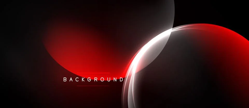 Abstract red design. Smooth curves, light effects create dynamic composition. Stock Illustration