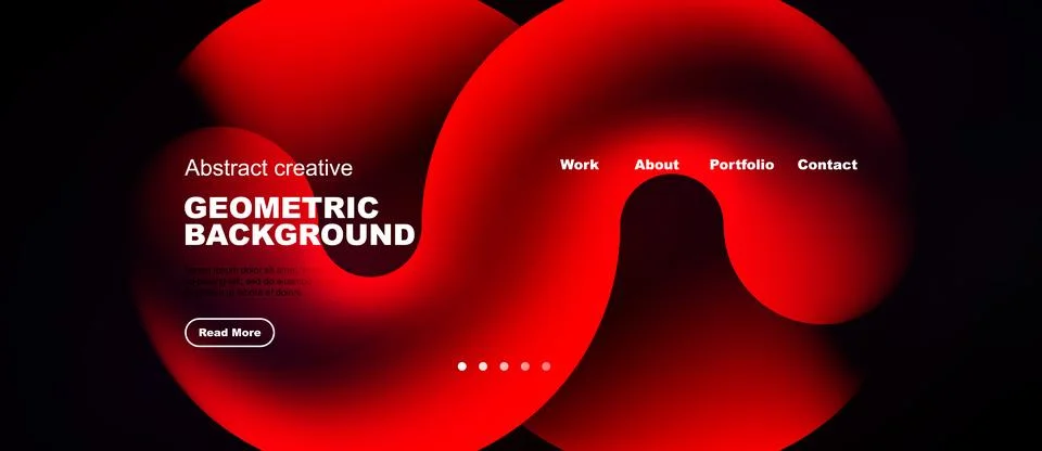 Abstract red design. Smooth shapes create dynamic background. Text elements Stock Illustration