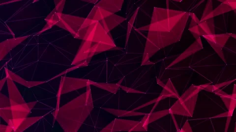 Abstract red diamond shape pieces slowly moving Video stock 256659475