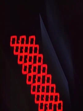 Abstract Red Digital Clock Display with Motion Blur on Dark Background Stock Illustration