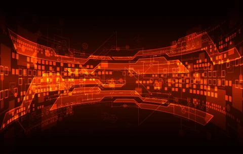 Abstract red digital communication technology background. Vector illustration Stock Illustration