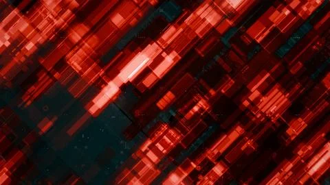 Abstract Red Digital Data Flow Network Pattern Representing AI and Cybersec.. Stock Photos