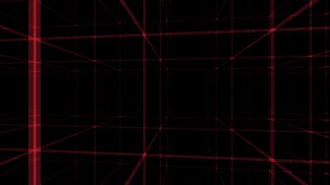 Abstract Red Digital Grid Cyberpunk Matrix Loop Video Background Stock Footage 335838240