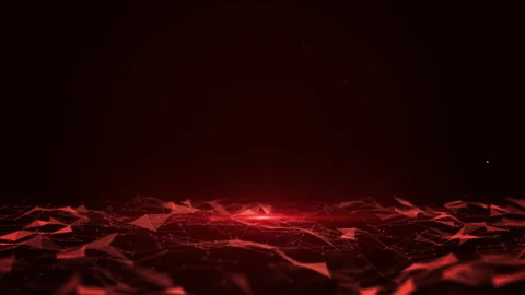Abstract Red Digital Landscape with Geometric Patterns in Motion 库存影片 339175601