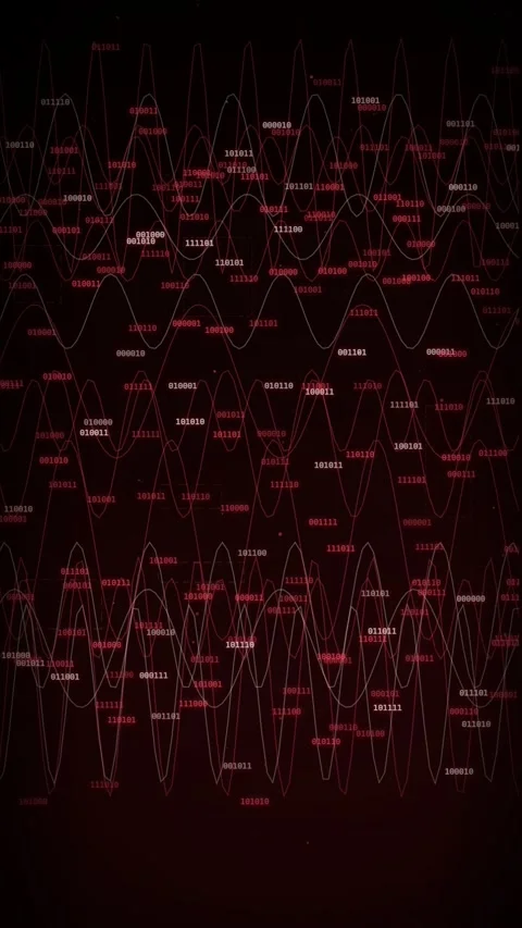 Abstract Red Digital Signal Background with Binary Code Animation Stock Footage 335343687