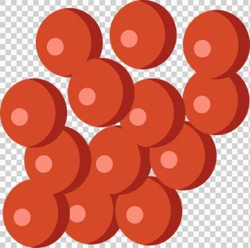 Abstract red disks are stacking in flat design with highlight and shadow on Stock Illustration