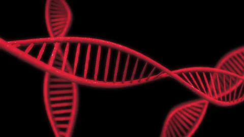 Abstract red DNA background. Technology concept. 3D Rendering Stock Illustration