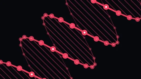 Abstract Red DNA Helix Animation Video stock 341776776
