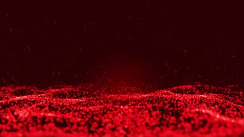 Abstract red dot wave and dust particles flying background, Motion of digit.. Stock Footage 295194357