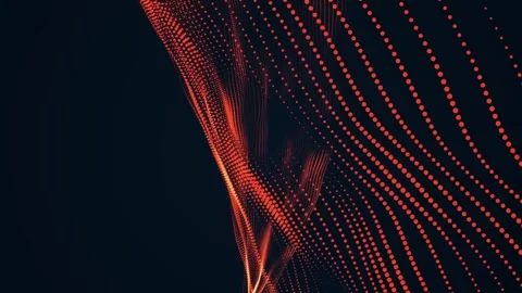 Abstract Red Dot Wave Pattern on Black Background Stock Footage 297015781