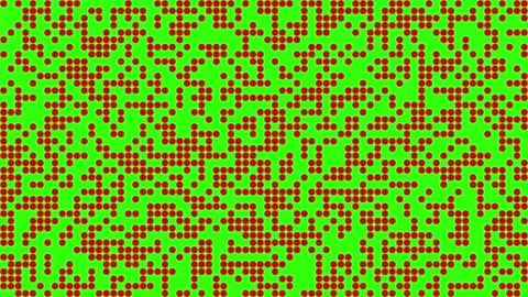 Abstract Red Dots Pattern on Bright Green Background 動画素材 345743836