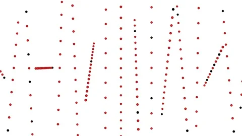 Abstract red dots pattern random rotation on white background Stock Footage 101679850