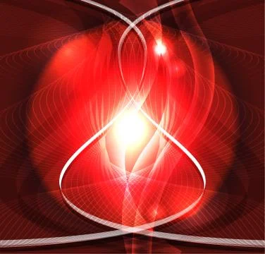 Abstract red dotted light waved background Stock Illustration