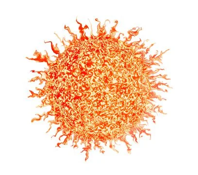 Abstract red dwarf star isolated on white, 3d render Stock Illustration