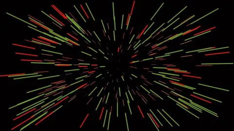 Abstract Red Energy Burst Radiating Lines on Black Background Digital Pattern Stock Footage 341056977