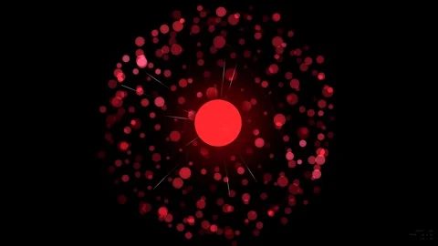 Abstract Red Energy Core with Floating Particles and Glowing Sphere Stock Footage 334428866