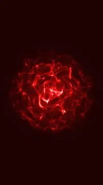 Abstract red energy core formed by glowing plasma lines on dark background,.. Stock Illustration