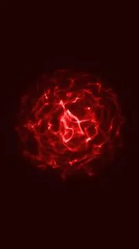 Abstract red energy core formed by glowing plasma lines on dark background,.. Stock Illustration