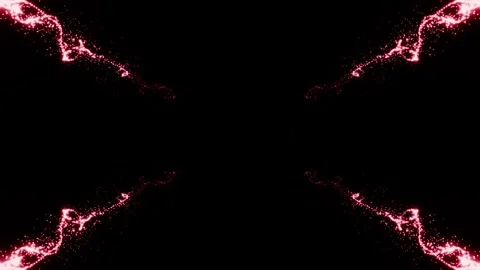 Abstract red energy effect forms symmetrical shape on dark background Stock Footage 327567604