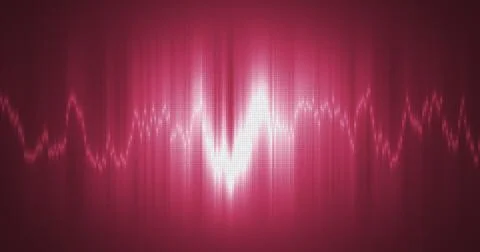 Abstract red energy equalizer from particles and dots abstract background 스톡 일러스트