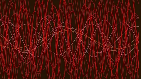 Abstract Red Energy Flow Background - Digital Wave Lines for Technology Vis.. Stock Footage 340380484
