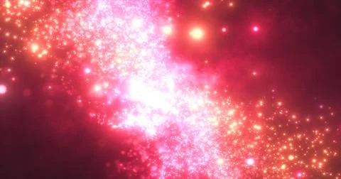 Abstract red energy magic round particles round with bokeh effect glowing b.. Stock Illustration