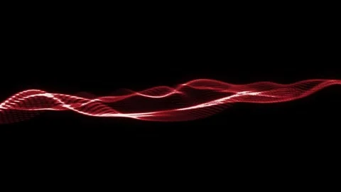 Abstract Red Energy Wave Background with Glowing Digital Flow, Dynamic Light Vídeo Stock 333701454