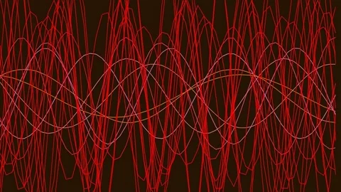Abstract red energy wave flowing pattern background for creative design Stock Footage 340377952