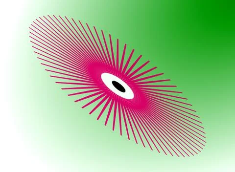 Abstract red eye on a light green background Stock Illustration