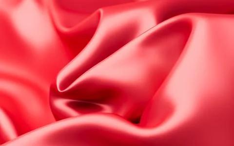 Abstract red fabric silk texture background, 3d rendering. Stock Illustration
