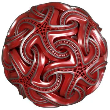 Abstract red figure in the form of a ball on a white background. Isolate. Stock Illustration