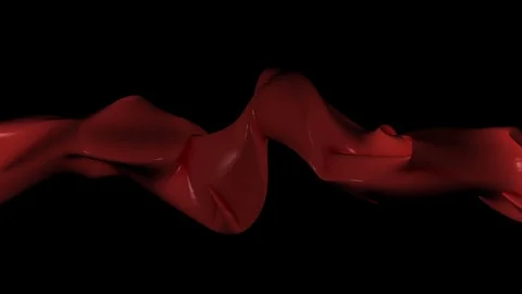 Abstract red figure in the form of a tape moves slowly. Stock Footage 82613932