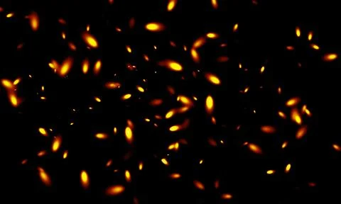 Abstract red fire sparks on black background. Stock Illustration
