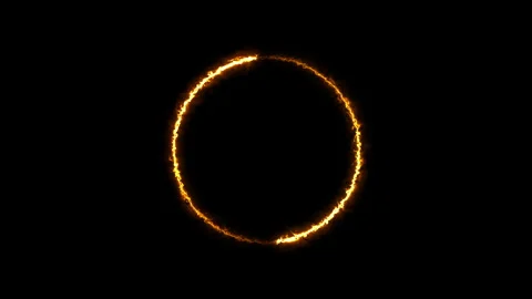 Abstract red flare fire electric light circle frame video footage background. Stock Footage 252717353