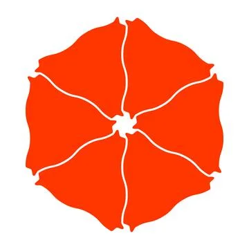 Abstract Red Floral Circular Geometric Logo Shape Vector Illustration Illustrazione stock