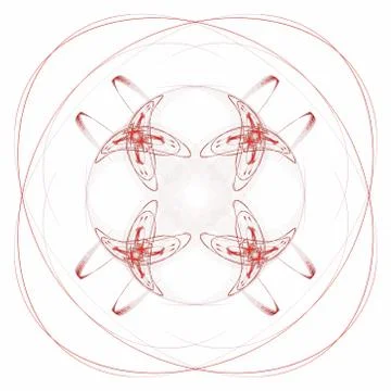 Abstract red floral pattern isolated on white background. Stock Illustration