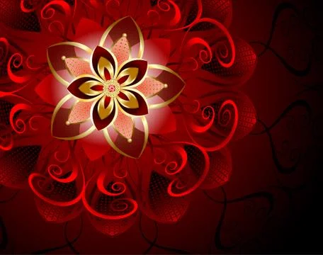 Abstract red flower Stock Illustration