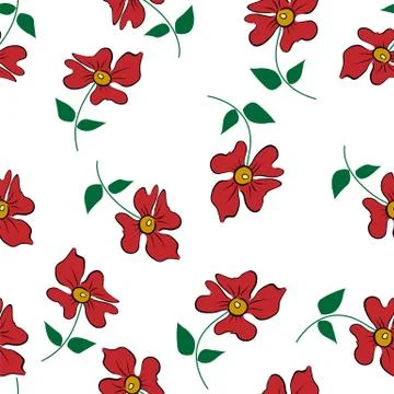 Abstract red flower on a white background Stock Illustration