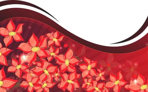 Abstract red flowers Stock Illustration