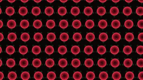 Abstract red flowers pattern design on black background Stock Illustration