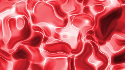 Abstract Red Fluid Motion with Glowing White Edges Video Background Stock Footage 308630079