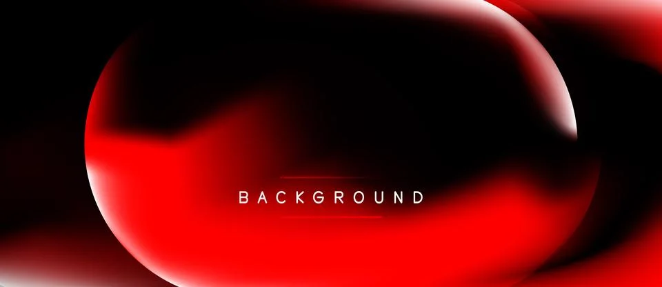 Abstract red fluid shape dominates black space. Gradient effect creates depth Ilustración de archivo